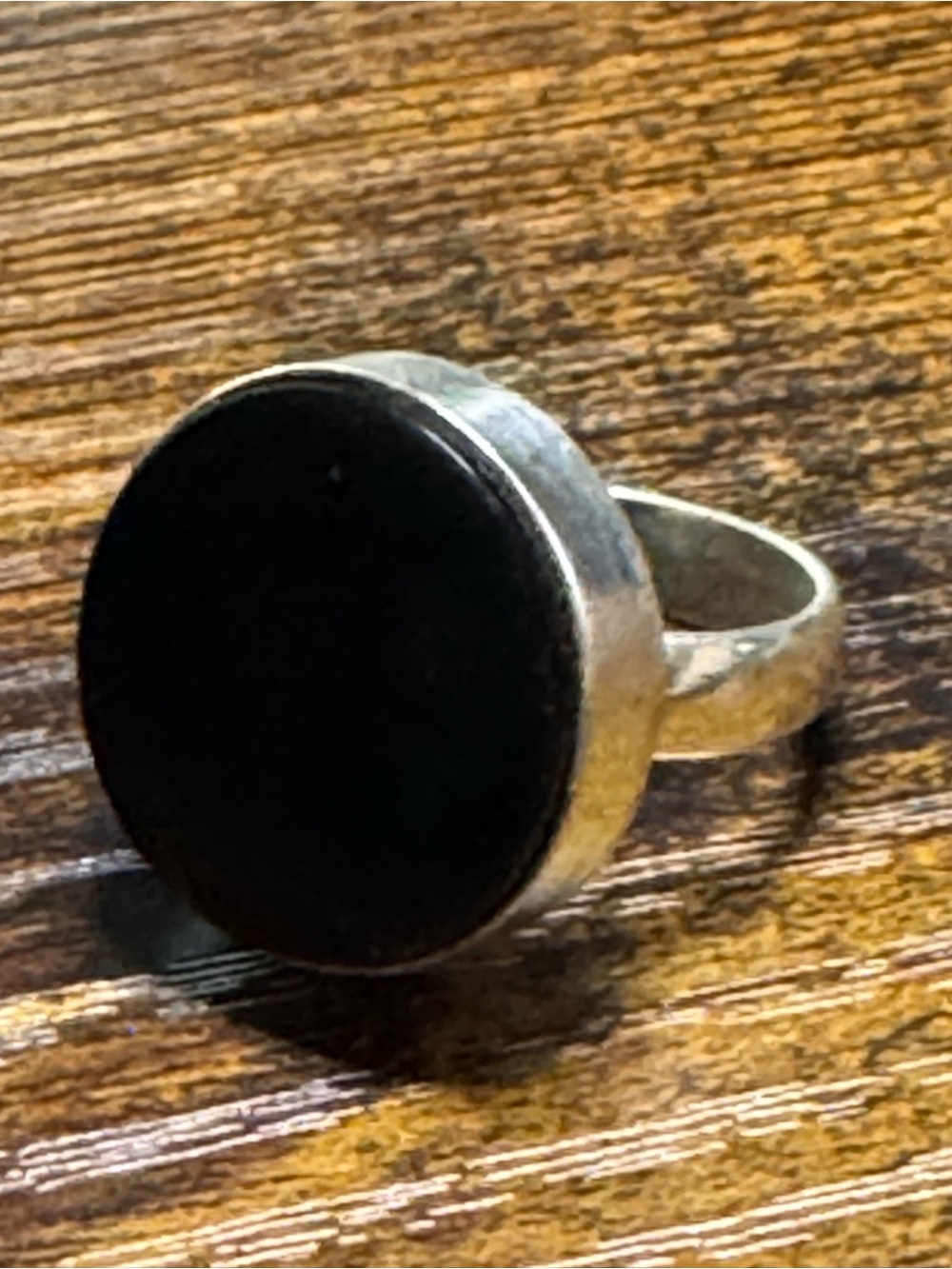 Black Onyx and Sterling Silver Ring (size 8)